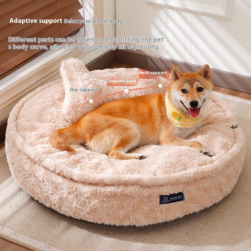 Removable and Washable Pet Bed | Soft Round Dog & Cat Bed