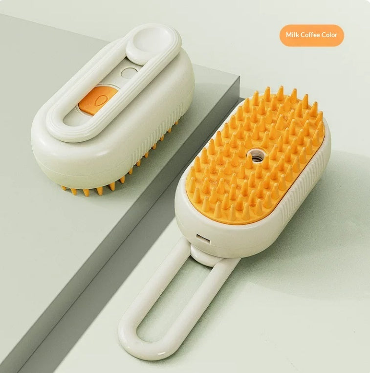 3-in-1 Electric Steam Pet Brush | Cat & Dog Grooming Comb