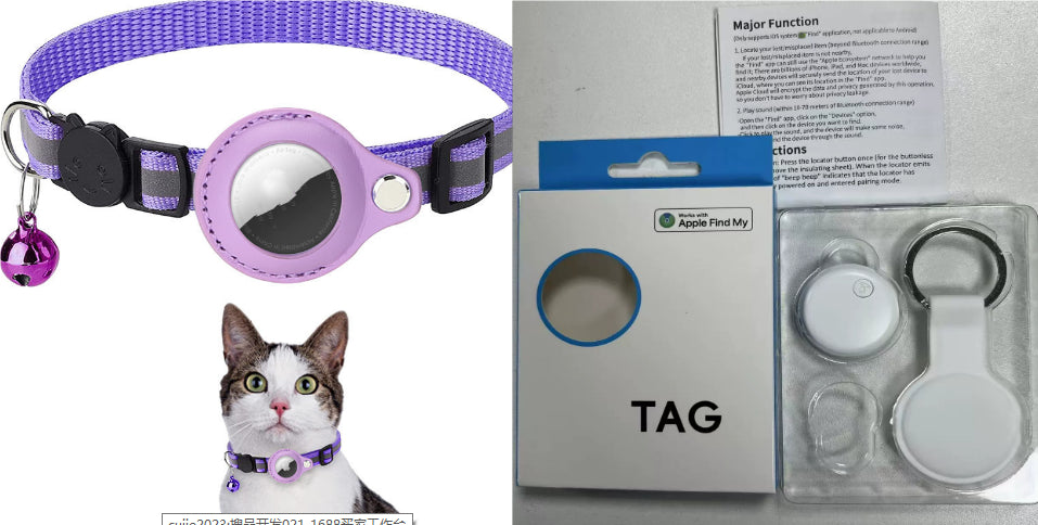 Reflective Air Tag Pet Collar | Waterproof GPS Tracker Holder for Dogs & Cats