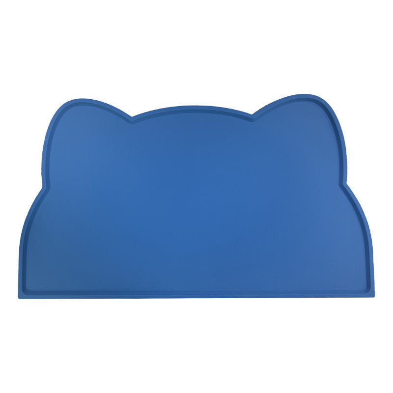 Silicone Pet Feeding Mat | Non-Slip Waterproof Cat Head Food Placemat for Dogs & Cats