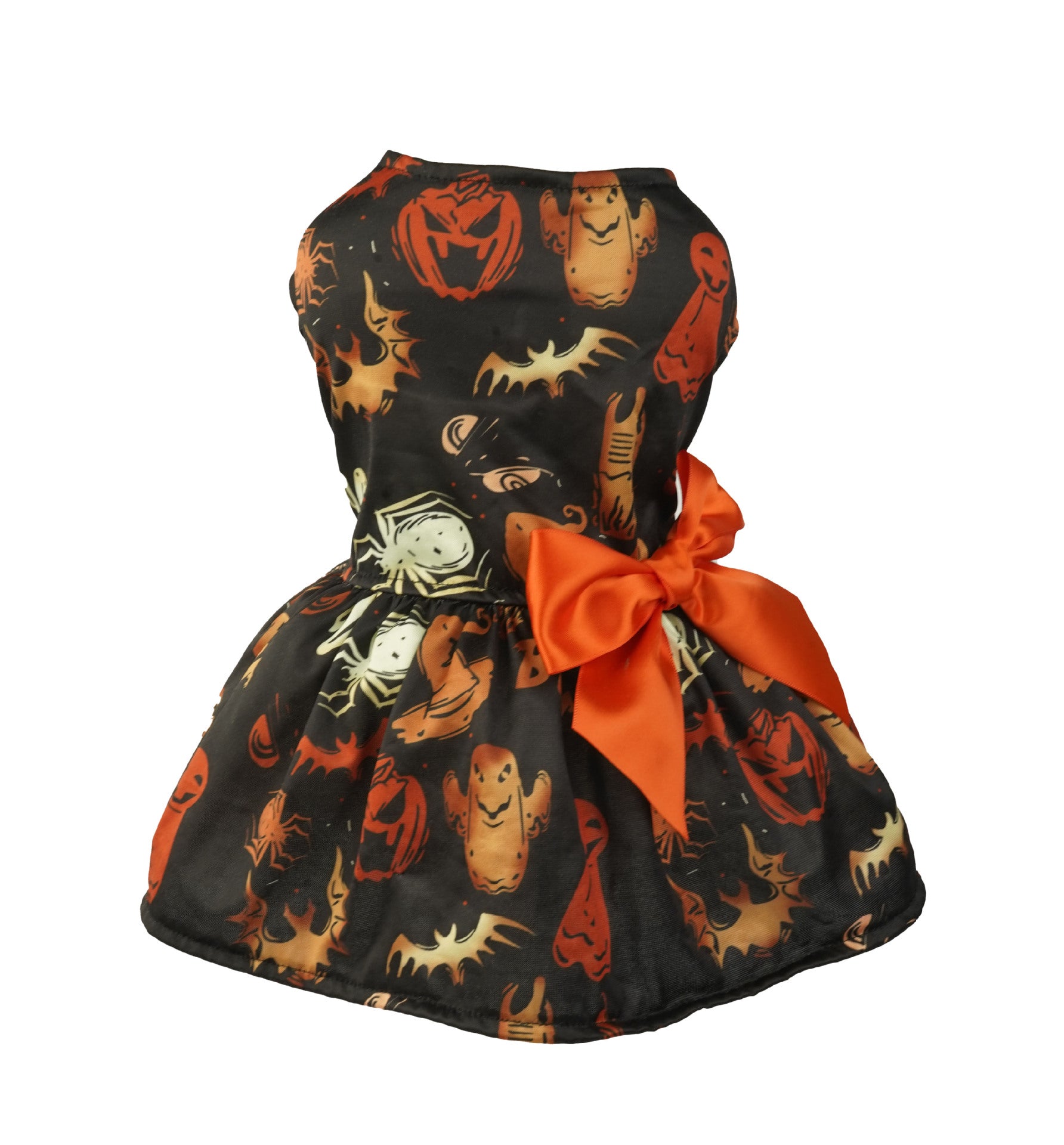 Halloween Dog Dress Pumpkin Pet Costume Cute Party Outfit