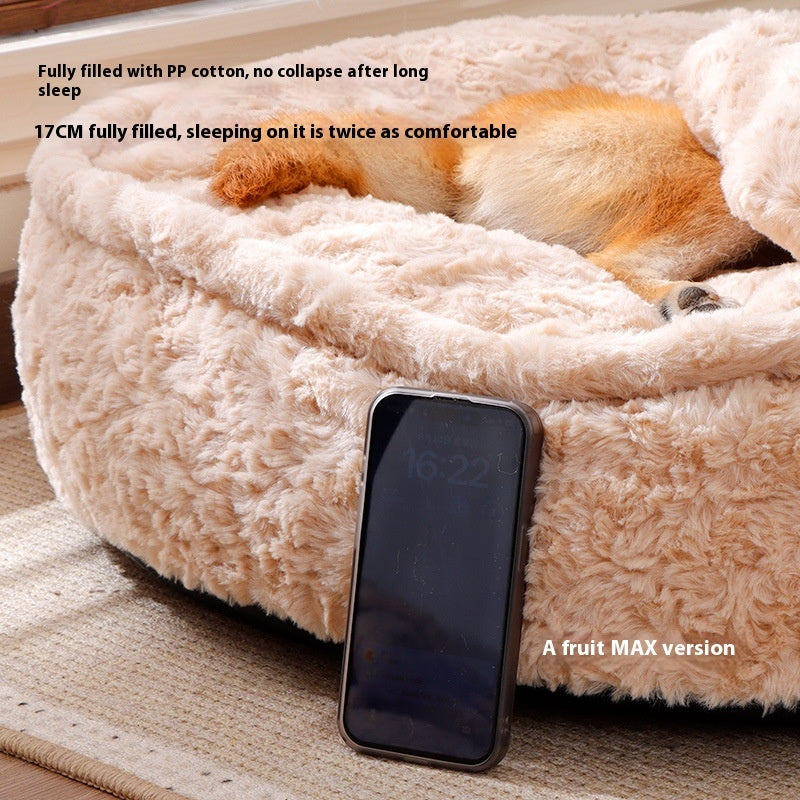 Removable and Washable Pet Bed | Soft Round Dog & Cat Bed