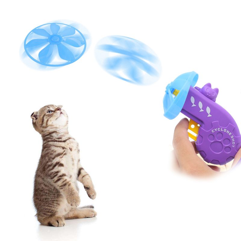 Cat Flying Disc Toy | Interactive Propeller Launcher Fetch Toy