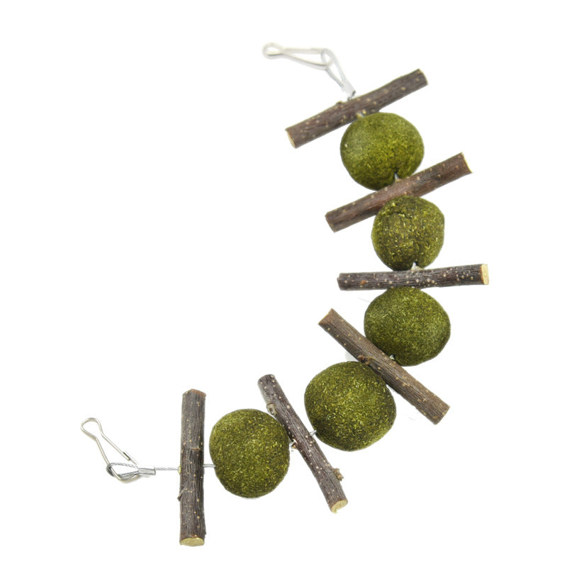 Natural Pet Molar Toy Set | Grass Balls & Apple Branch Toys
