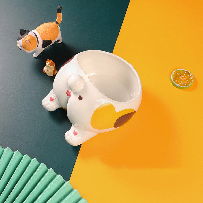 Elevated Ceramic Pet Bowl with Stand – Anti-Vomiting Raised Cat & Dog Feeder