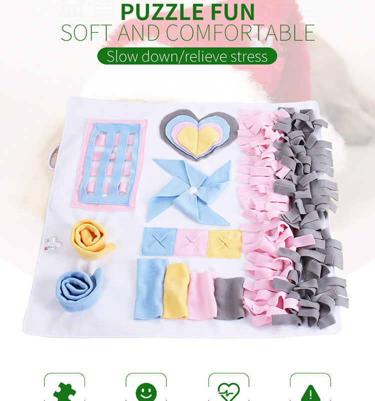 Dog Sniffing Mat | Puzzle Treat Hiding Slow Feeder Training Mat