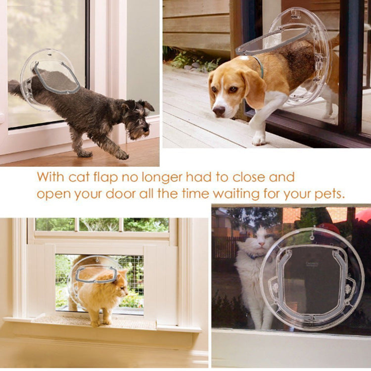 Round Pet Door Flap for Cats & Small Dogs Easy Install