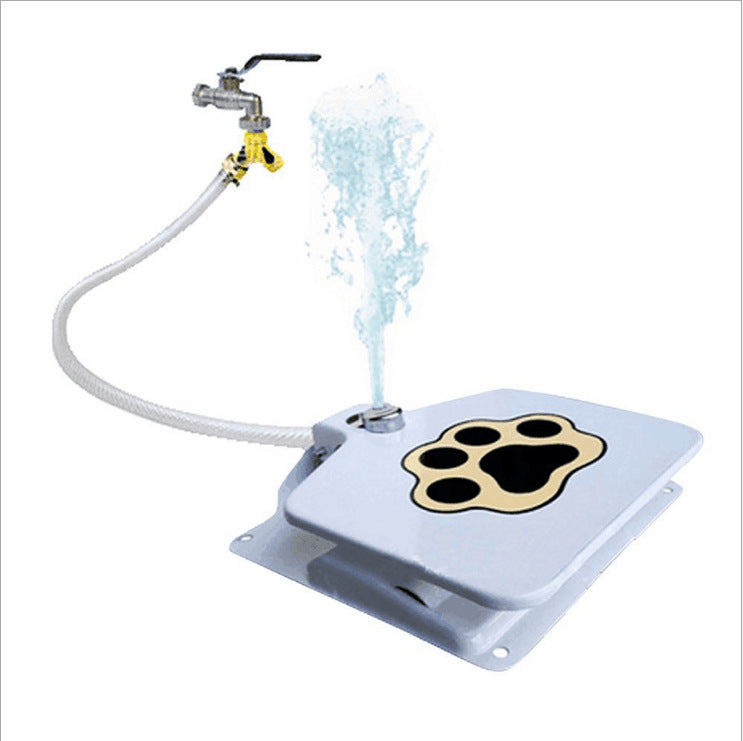 Dog Pedal Water Fountain Outdoor Pet Step Drinking Dispenser