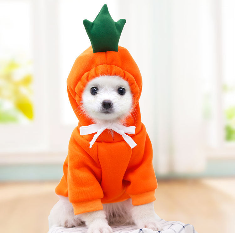 Cute Dog Hoodie Fruit Pet Clothes Winter Fleece Outfit