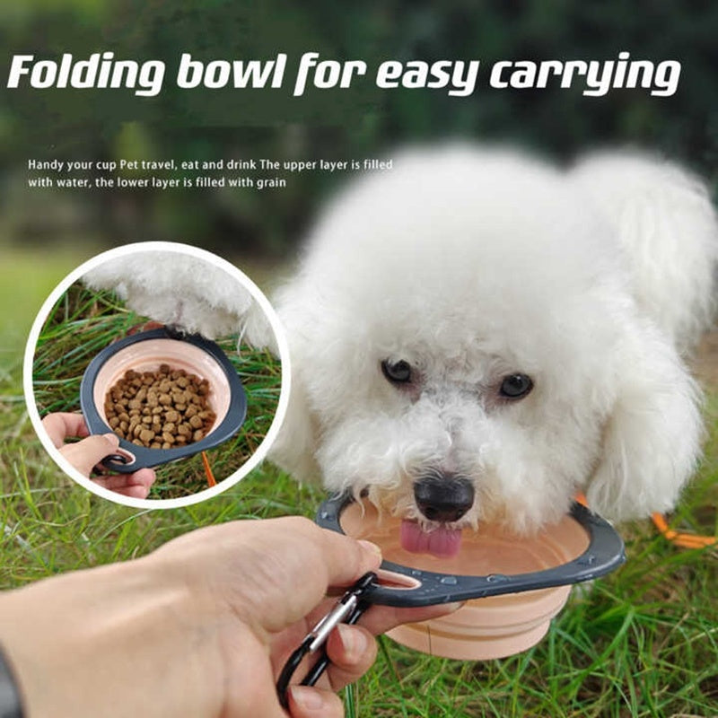 Collapsible Dog Bowl | Portable Foldable Travel Pet Food & Water Bowl for Dogs & Cats