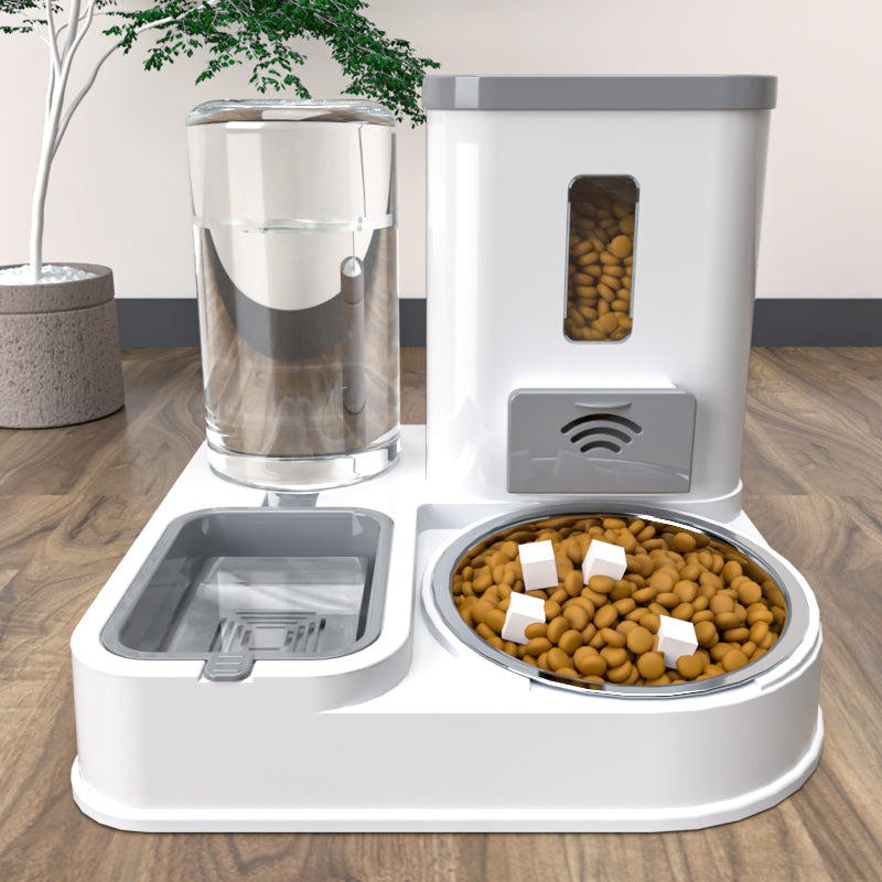 Pet Feeding & Drinking Station Bowl with Automatic Water Dispenser