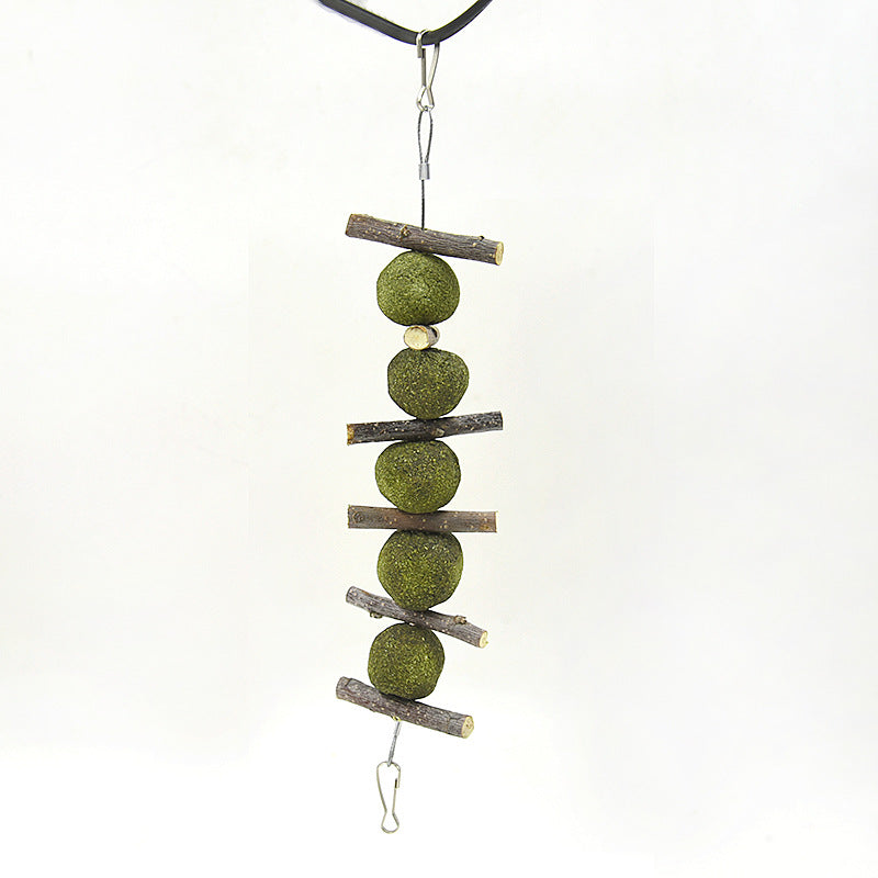 Natural Pet Molar Toy Set | Grass Balls & Apple Branch Toys