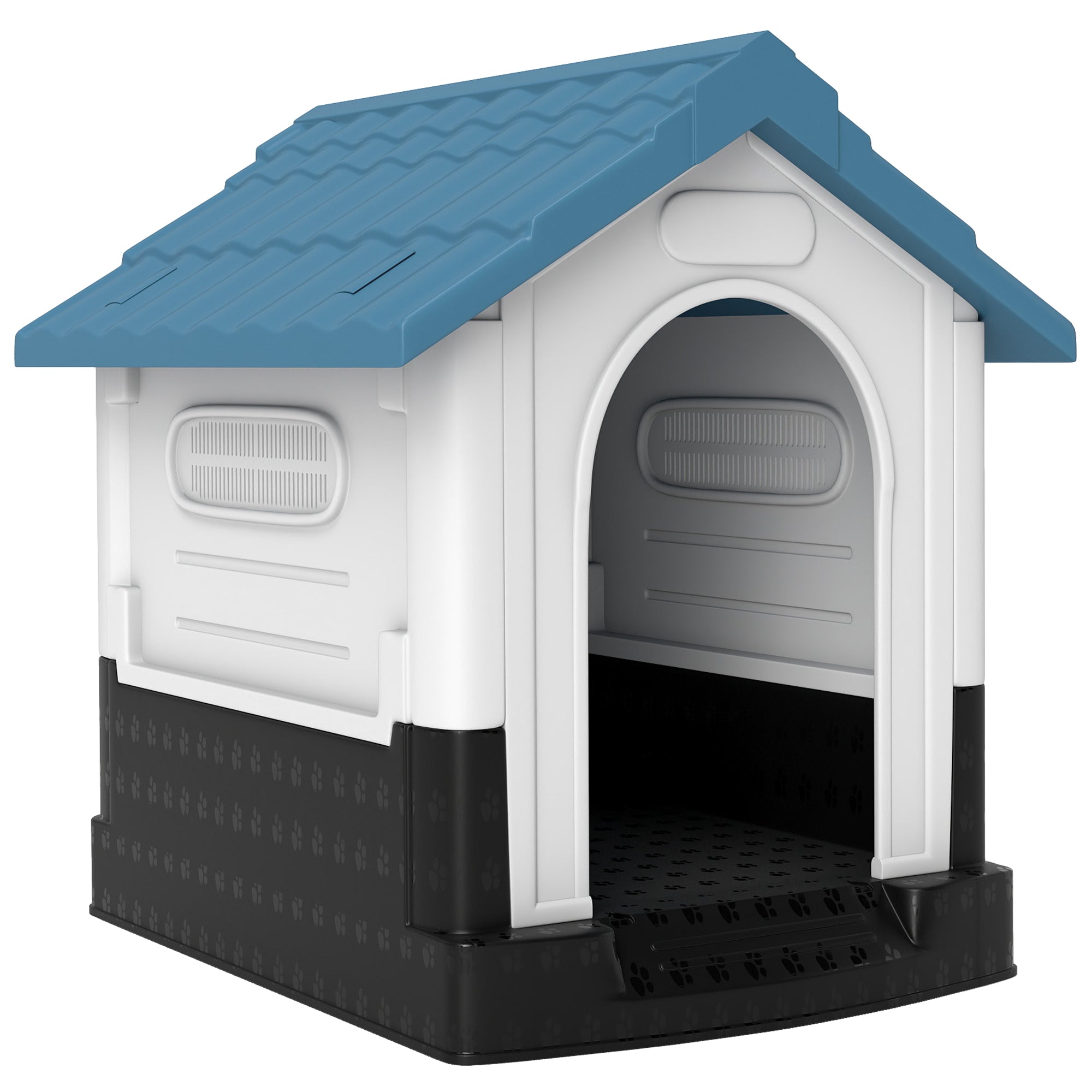 Durable Dog Kennel House Outdoor Waterproof Pet Shelter Design, 64.5 X 57 X 66cm