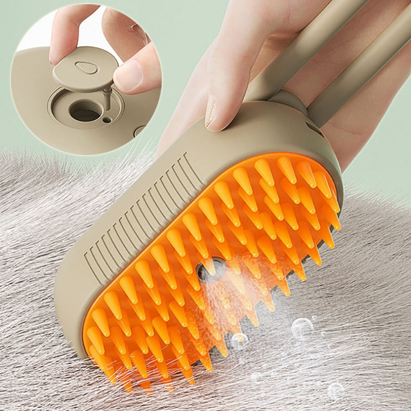 3-in-1 Electric Steam Pet Brush | Cat & Dog Grooming Comb