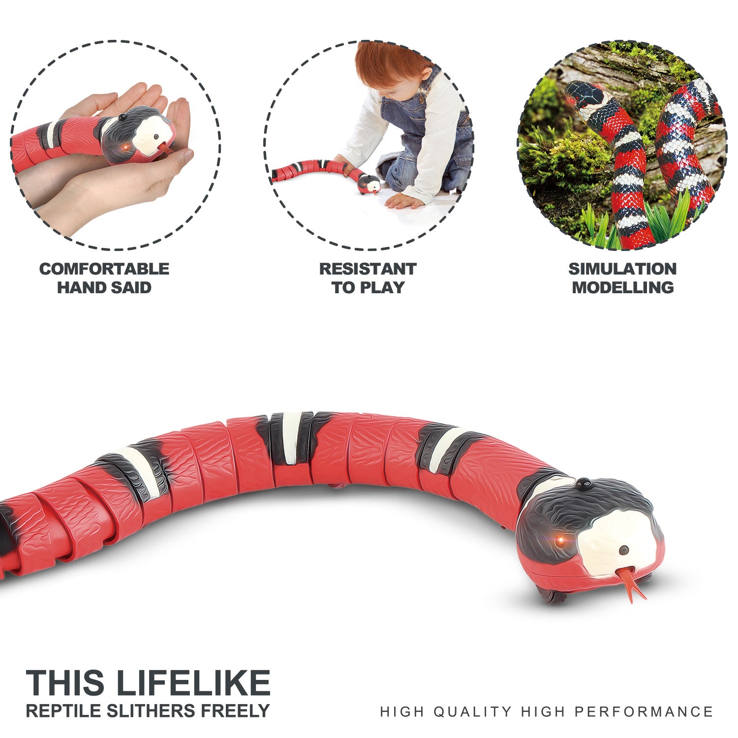 Smart Sensing Interactive Snake Cat Toy | USB Rechargeable  Cobra Toy