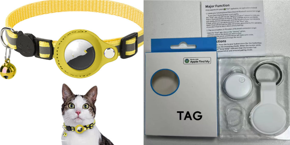 Reflective Air Tag Pet Collar | Waterproof GPS Tracker Holder for Dogs & Cats