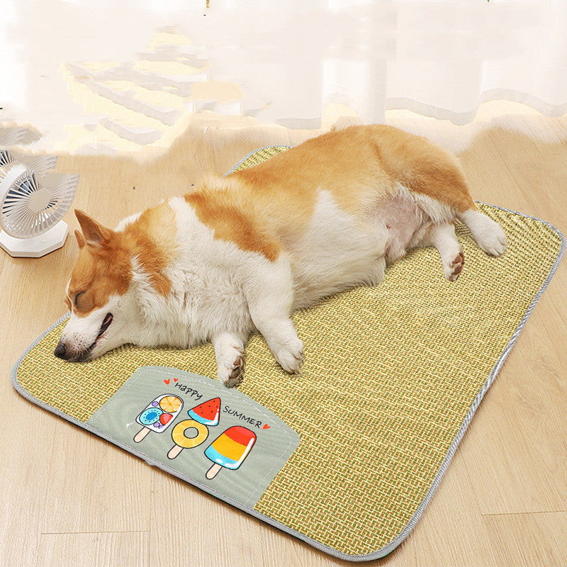 Cooling Rattan Pet Mat for Dogs & Cats | Summer Sleeping Bed