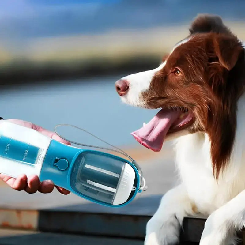 3-in-1 Dog Water Bottle with Food Container & Waste Bag Holder