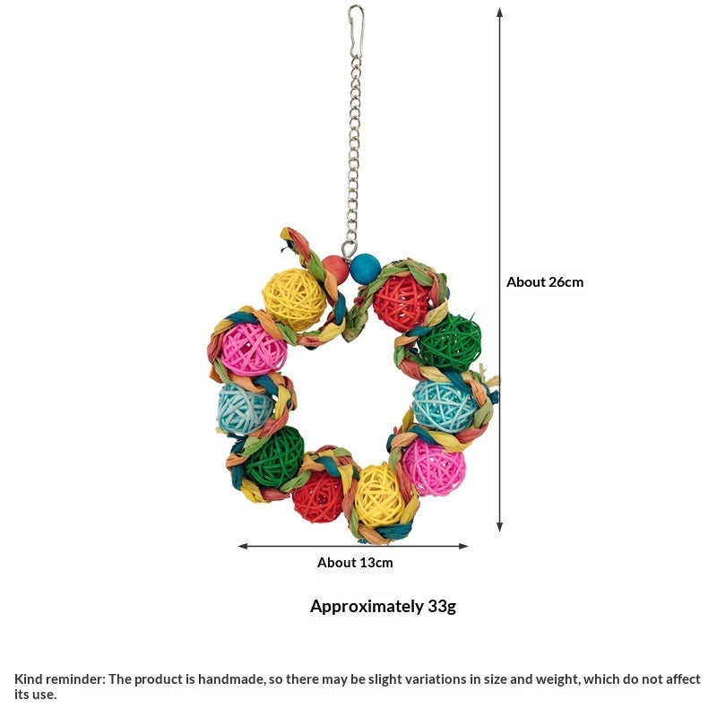 Decorative Bird Cage Ring Ornament – Hanging Parrot Cage Toy & Aesthetic Bird Cage Decoration