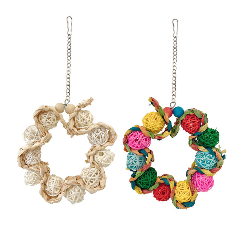Decorative Bird Cage Ring Ornament – Hanging Parrot Cage Toy & Aesthetic Bird Cage Decoration