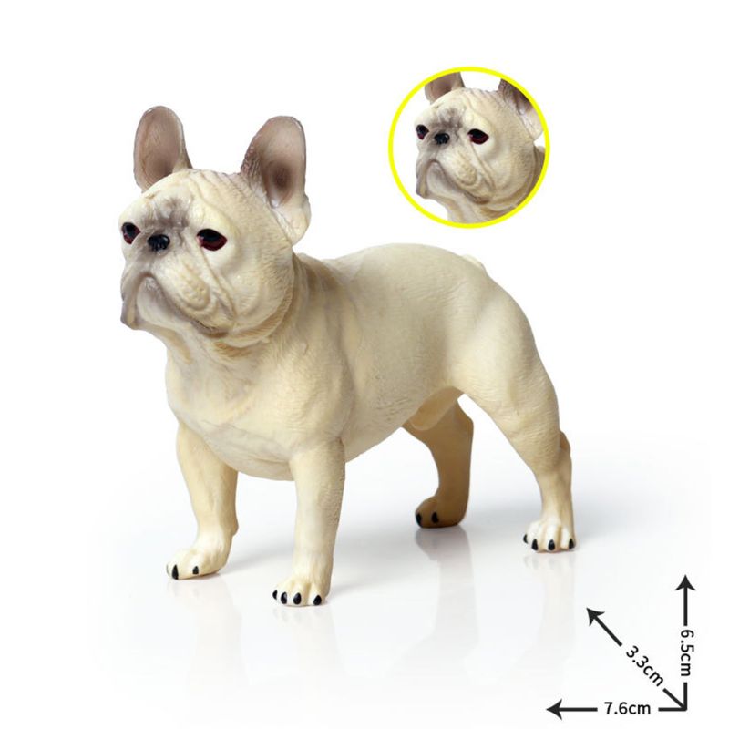Realistic French Bulldog Figurine | Dog Model Toy for Display