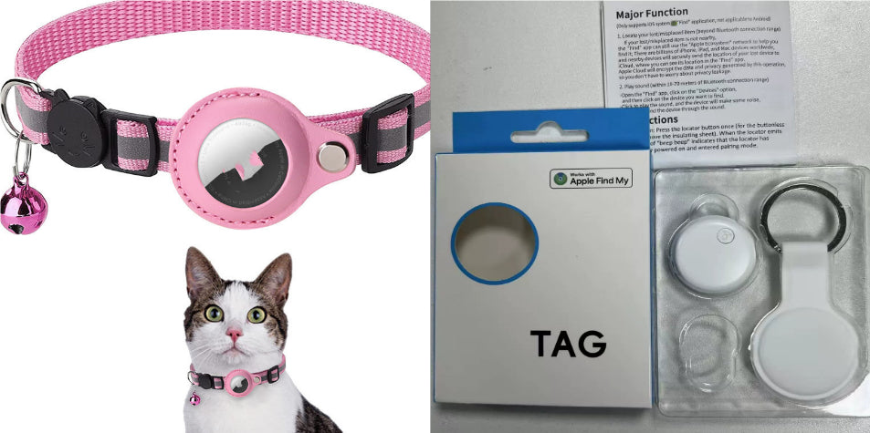 Reflective Air Tag Pet Collar | Waterproof GPS Tracker Holder for Dogs & Cats
