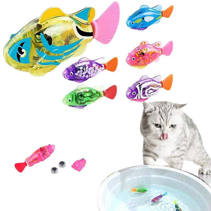 Interactive Electric Swimming Fish Toy for Cats | LED Robot Fish