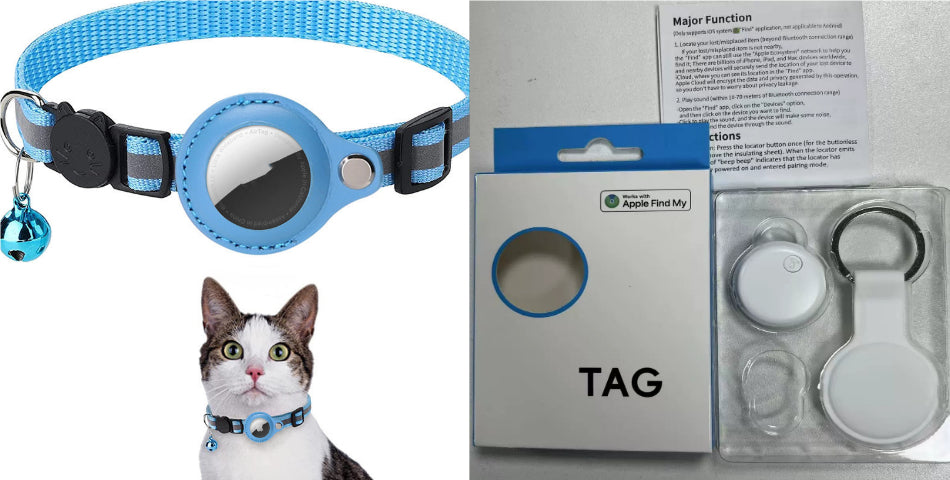 Reflective Air Tag Pet Collar | Waterproof GPS Tracker Holder for Dogs & Cats
