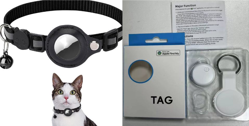 Reflective Air Tag Pet Collar | Waterproof GPS Tracker Holder for Dogs & Cats