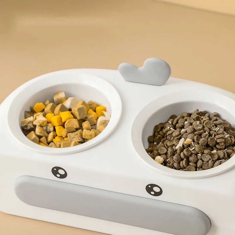 Duck Design Pet Double Bowl Feeder | Cute Food & Water Bowl for Cats & Dogs