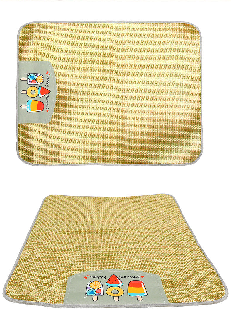Cooling Rattan Pet Mat for Dogs & Cats | Summer Sleeping Bed