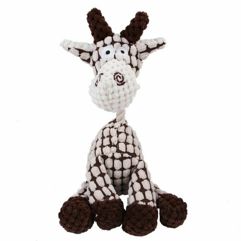 Squeaky Plush Dog Toy | Corduroy Puppy Chew Toy for Teeth Cleaning