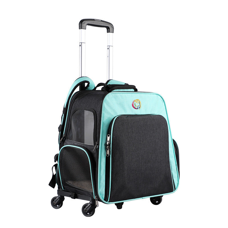 3-in-1 Pet Carrier Backpack & Trolley | Oxford Air Box Travel Bag
