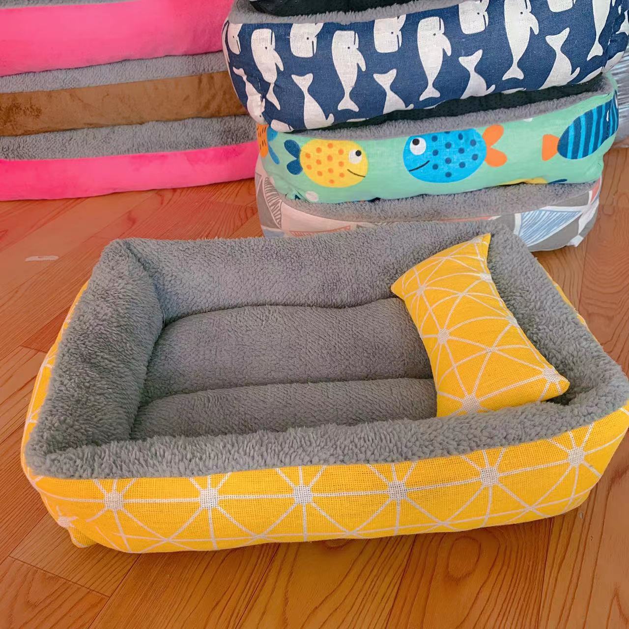 Moisture Proof Linen Pet Bed | Soft Comfortable Dog & Cat Bed