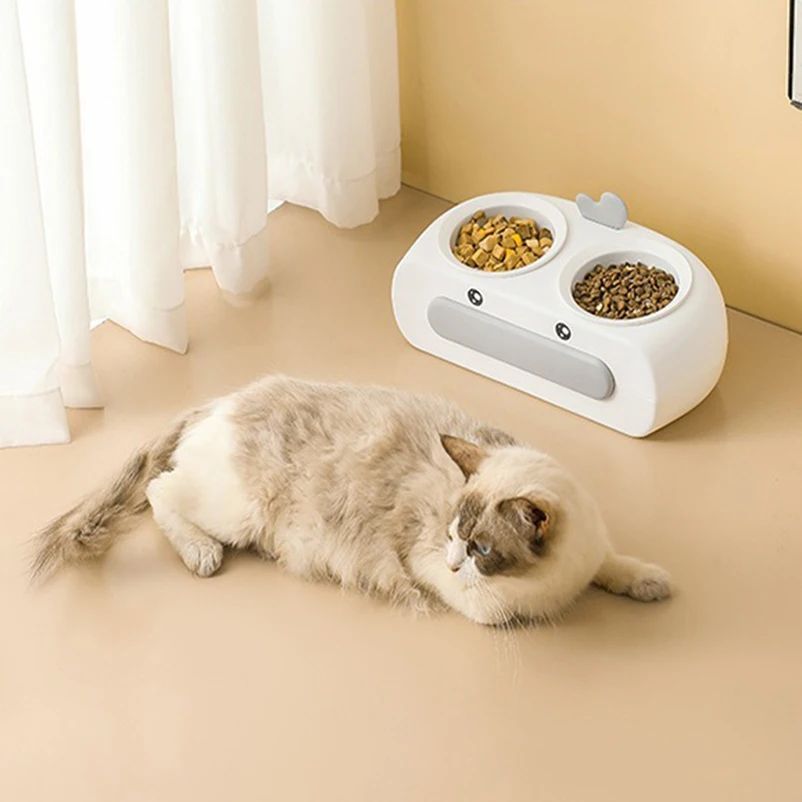 Duck Design Pet Double Bowl Feeder | Cute Food & Water Bowl for Cats & Dogs