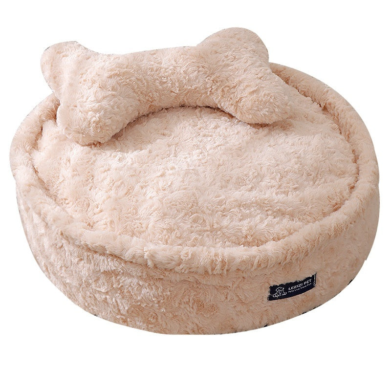 Removable and Washable Pet Bed | Soft Round Dog & Cat Bed