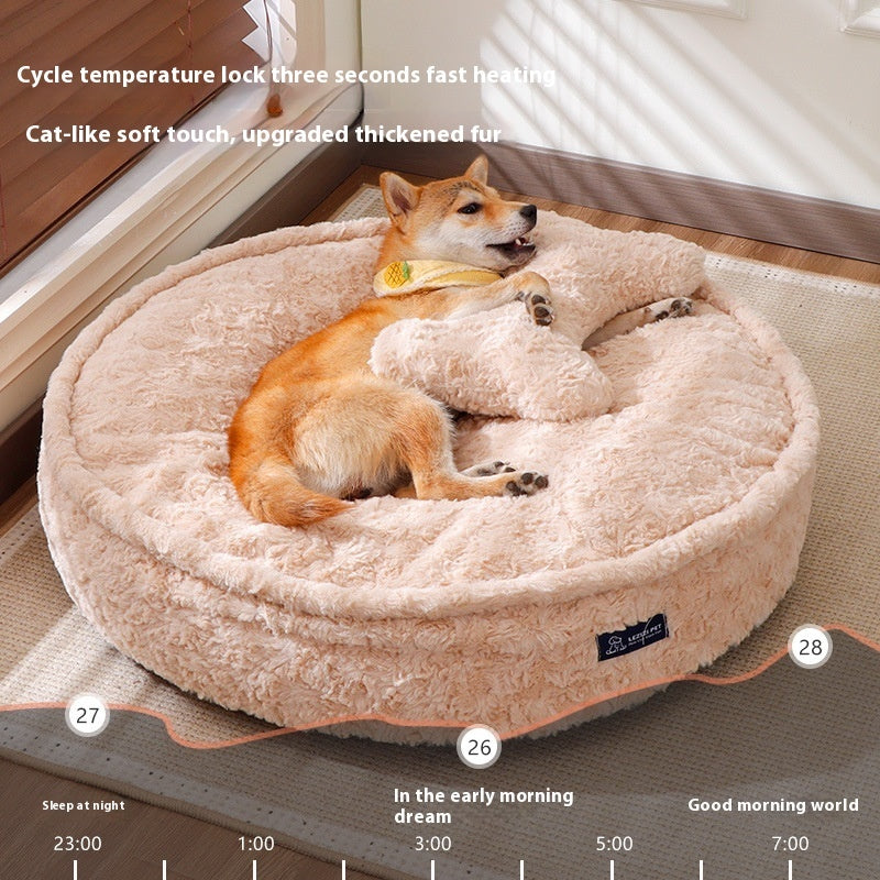 Removable and Washable Pet Bed | Soft Round Dog & Cat Bed