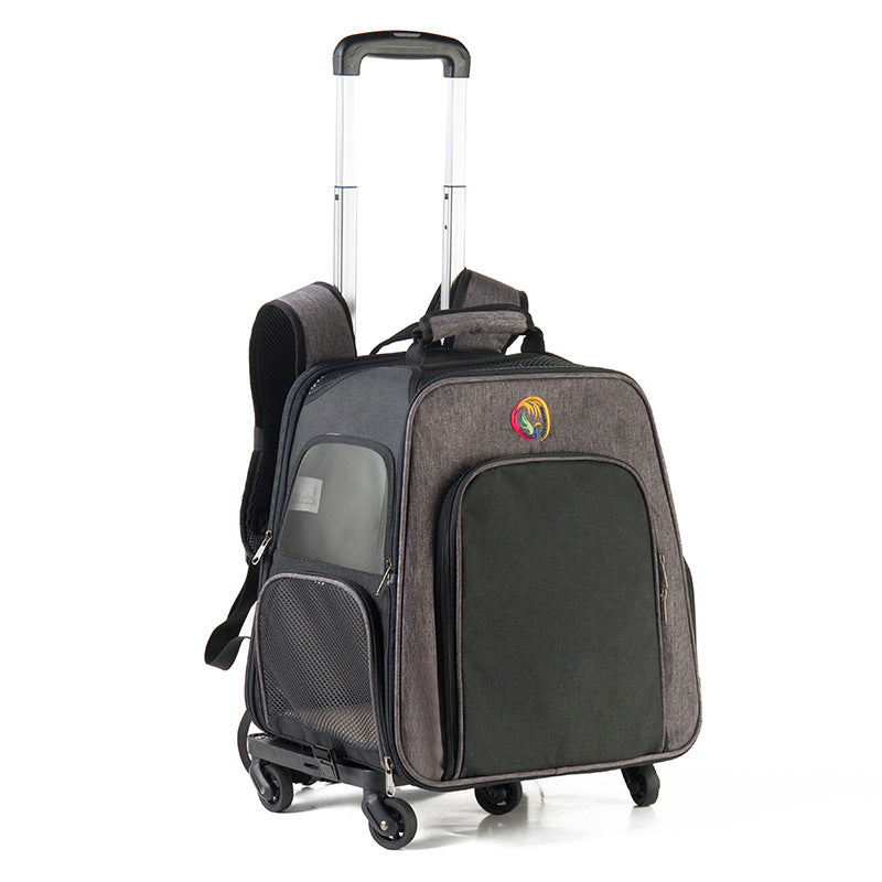 3-in-1 Pet Carrier Backpack & Trolley | Oxford Air Box Travel Bag