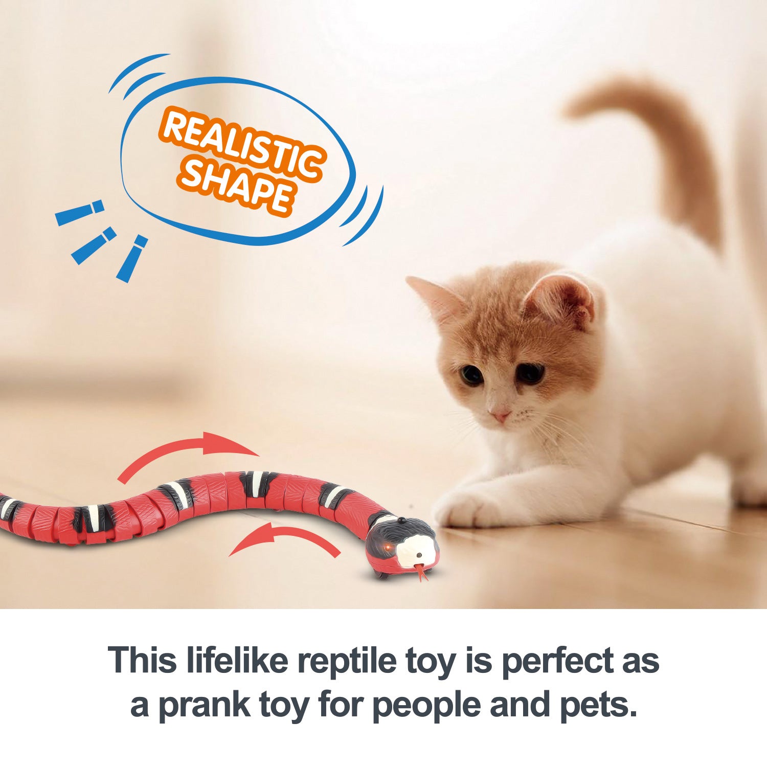 Smart Sensing Interactive Snake Cat Toy | USB Rechargeable  Cobra Toy