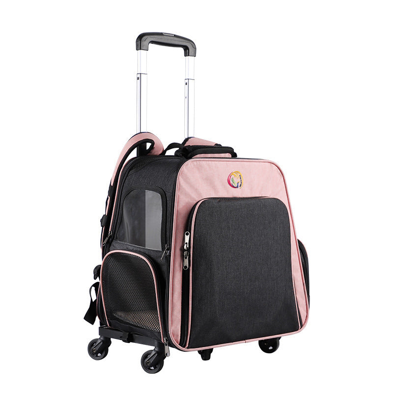3-in-1 Pet Carrier Backpack & Trolley | Oxford Air Box Travel Bag
