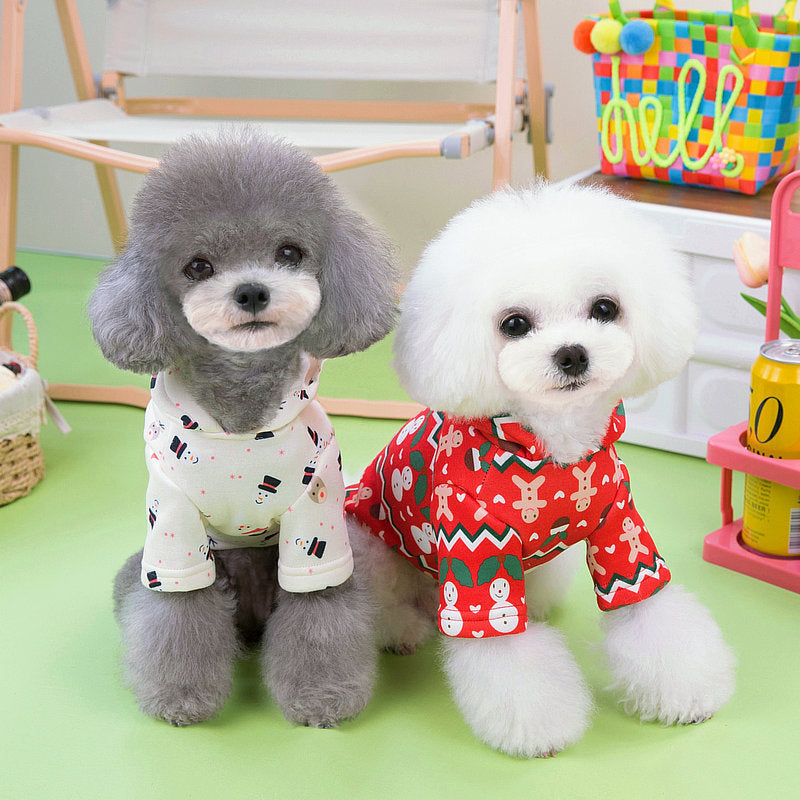 Dog Christmas Sweatshirt Pet Winter Clothes Festive Outfit