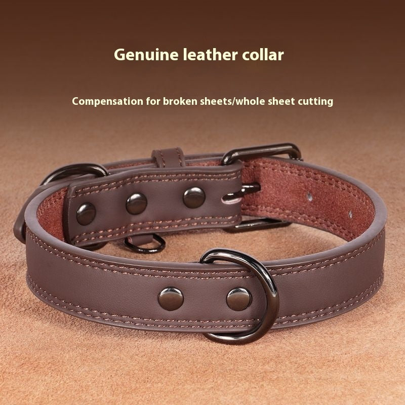 Anti Lost Pet Collar with Bell Adjustable Leather Collar for Cats & Dogs