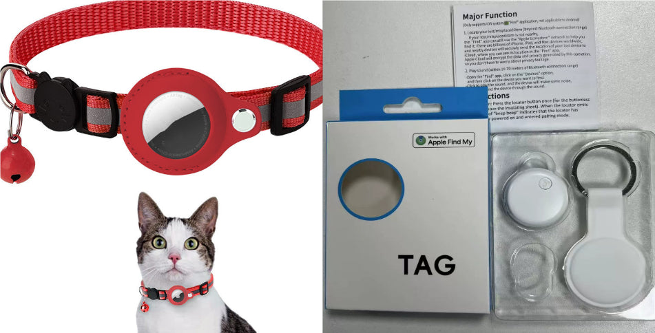 Reflective Air Tag Pet Collar | Waterproof GPS Tracker Holder for Dogs & Cats