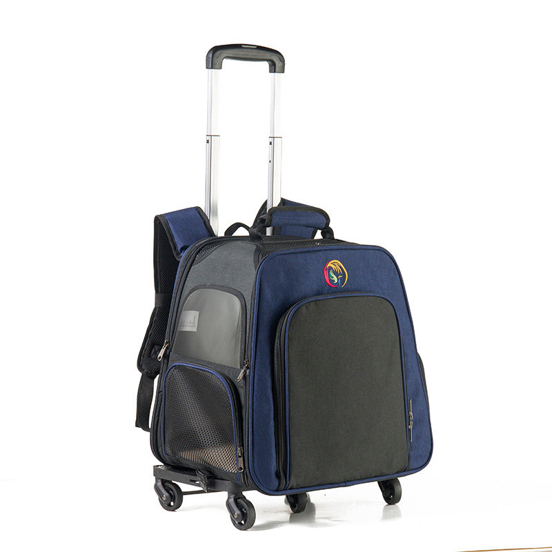 3-in-1 Pet Carrier Backpack & Trolley | Oxford Air Box Travel Bag