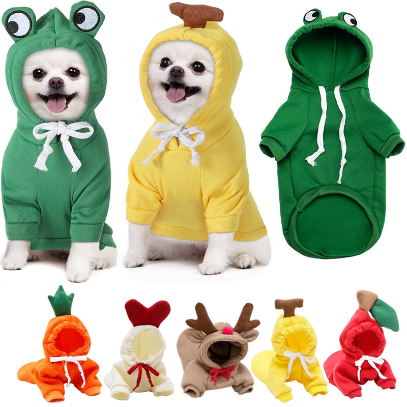 Cute Dog Hoodie Fruit Pet Clothes Winter Fleece Outfit