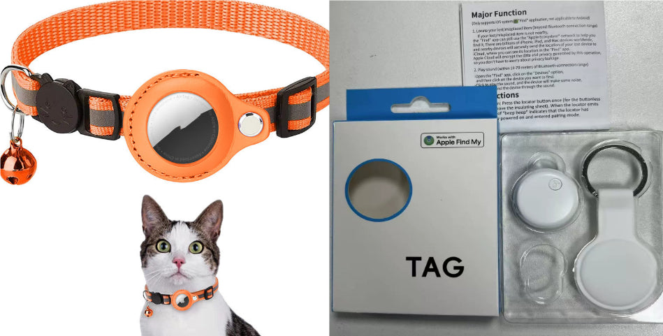 Reflective Air Tag Pet Collar | Waterproof GPS Tracker Holder for Dogs & Cats