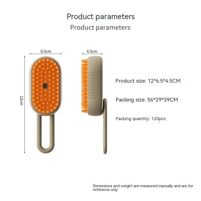 3-in-1 Electric Steam Pet Brush | Cat & Dog Grooming Comb