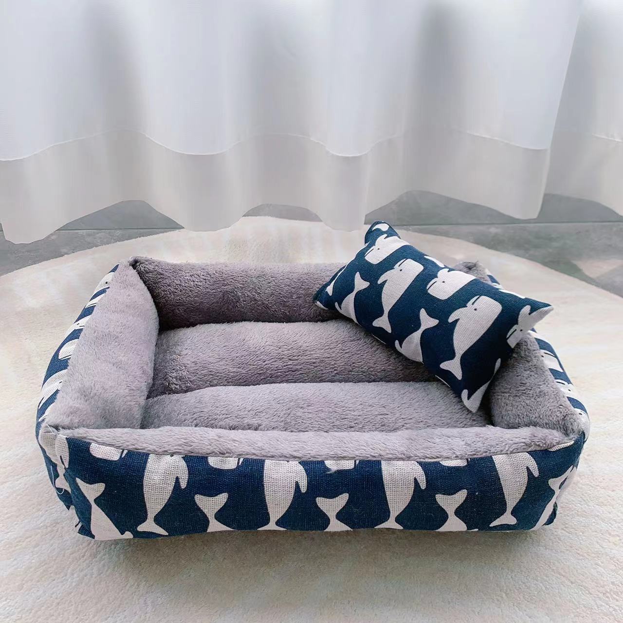 Moisture Proof Linen Pet Bed | Soft Comfortable Dog & Cat Bed