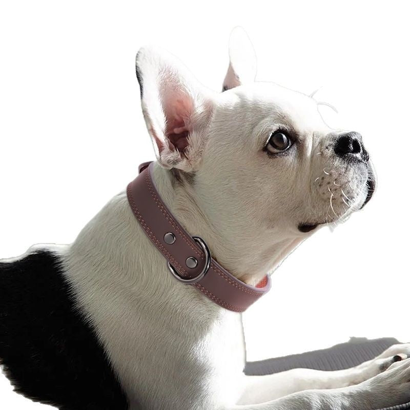 Anti Lost Pet Collar with Bell Adjustable Leather Collar for Cats & Dogs