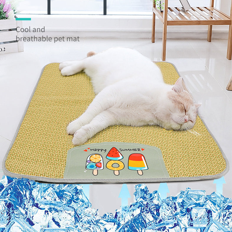 Cooling Rattan Pet Mat for Dogs & Cats | Summer Sleeping Bed